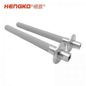 316食品級不銹鋼粉末燒結曝氣石_過濾1/4NPT內螺紋連接3微米過濾器